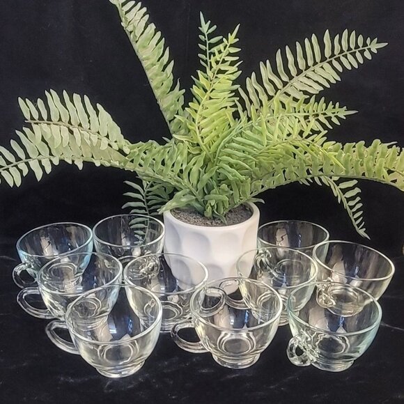 Vintage Anchor Hocking Clear Glass Punch Cups, Set of 10 - Picture 2 of 8